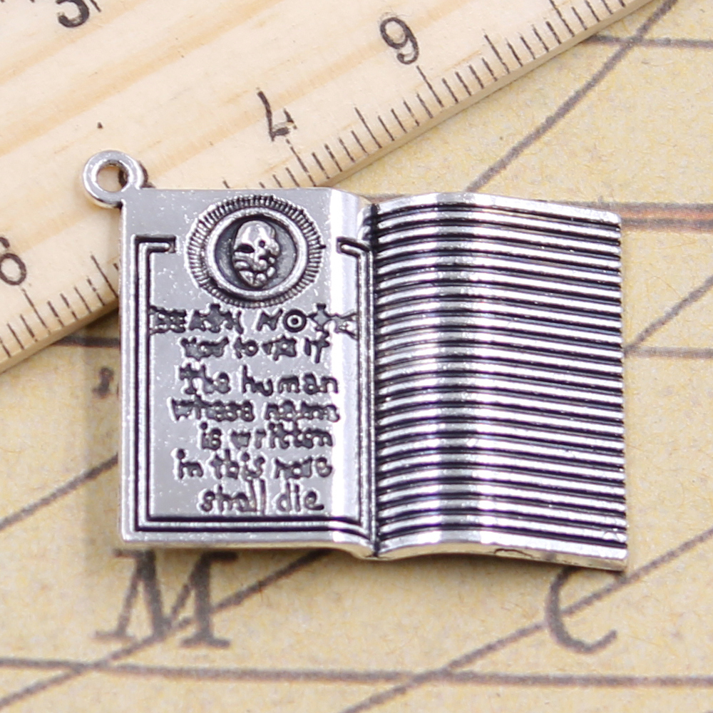 Jewelry Making Guide Book - 5pcs Charms Book Death Note 32x24mm