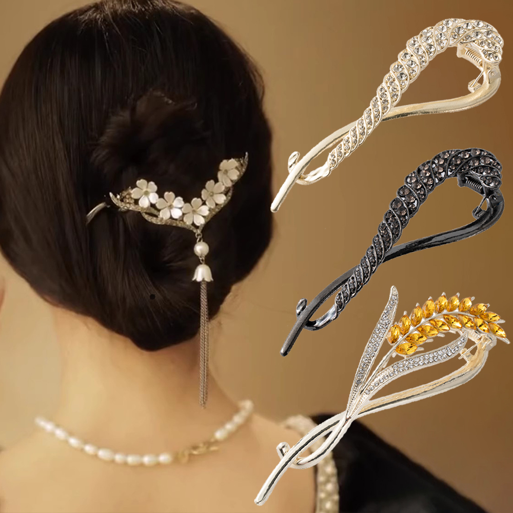 Jewelry Making Adults - Rhinestone Tassel Hair Claw Clip Bun
