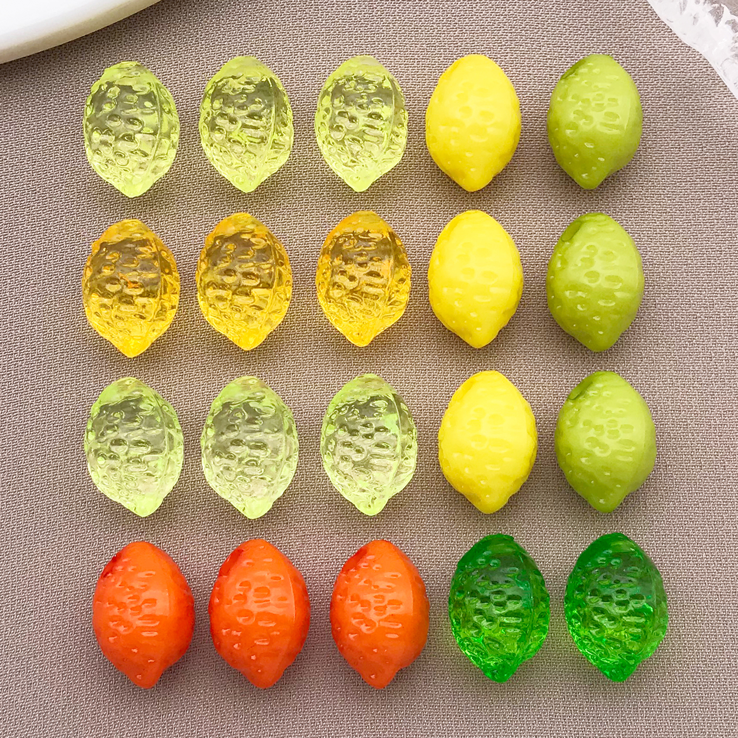 Jewelry Making Soldering Kit - 10/20pcs/set 13.5x9.5x9mm Transparent Acrylic Lemon Spacer