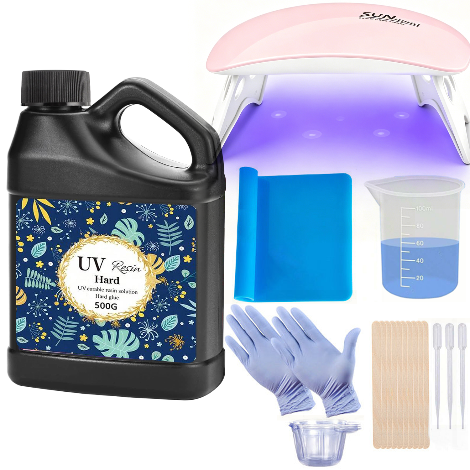 Jewelry Making Light - Crystal Clear&Low Odor,UV Light,Silicone Mat,Ultraviolet Epoxy