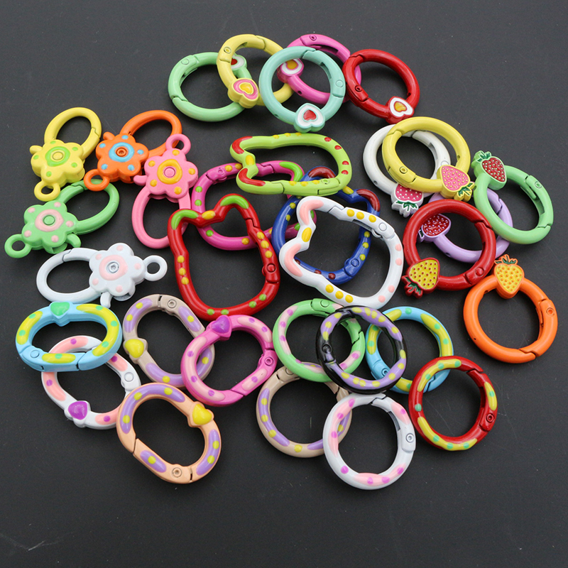 Jump Ring Assorted - 10pcs Random Colors Mix Heart Round