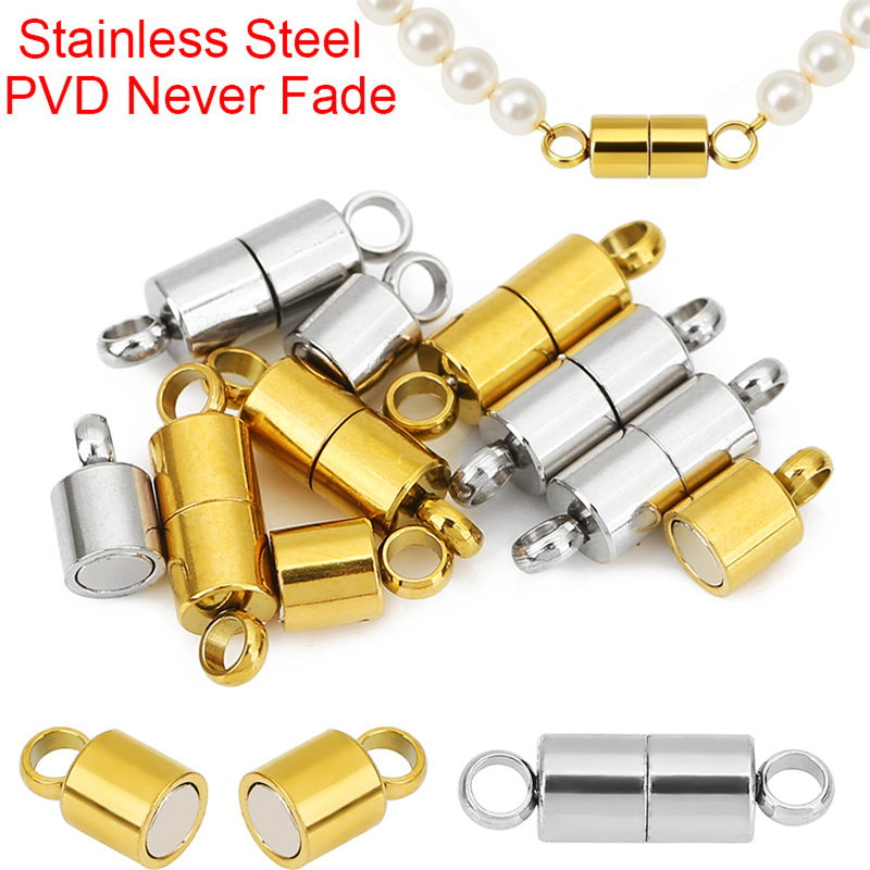 Jewelry Making Factory - 2pcs 14mm Stainless Steel Necklace Clasps