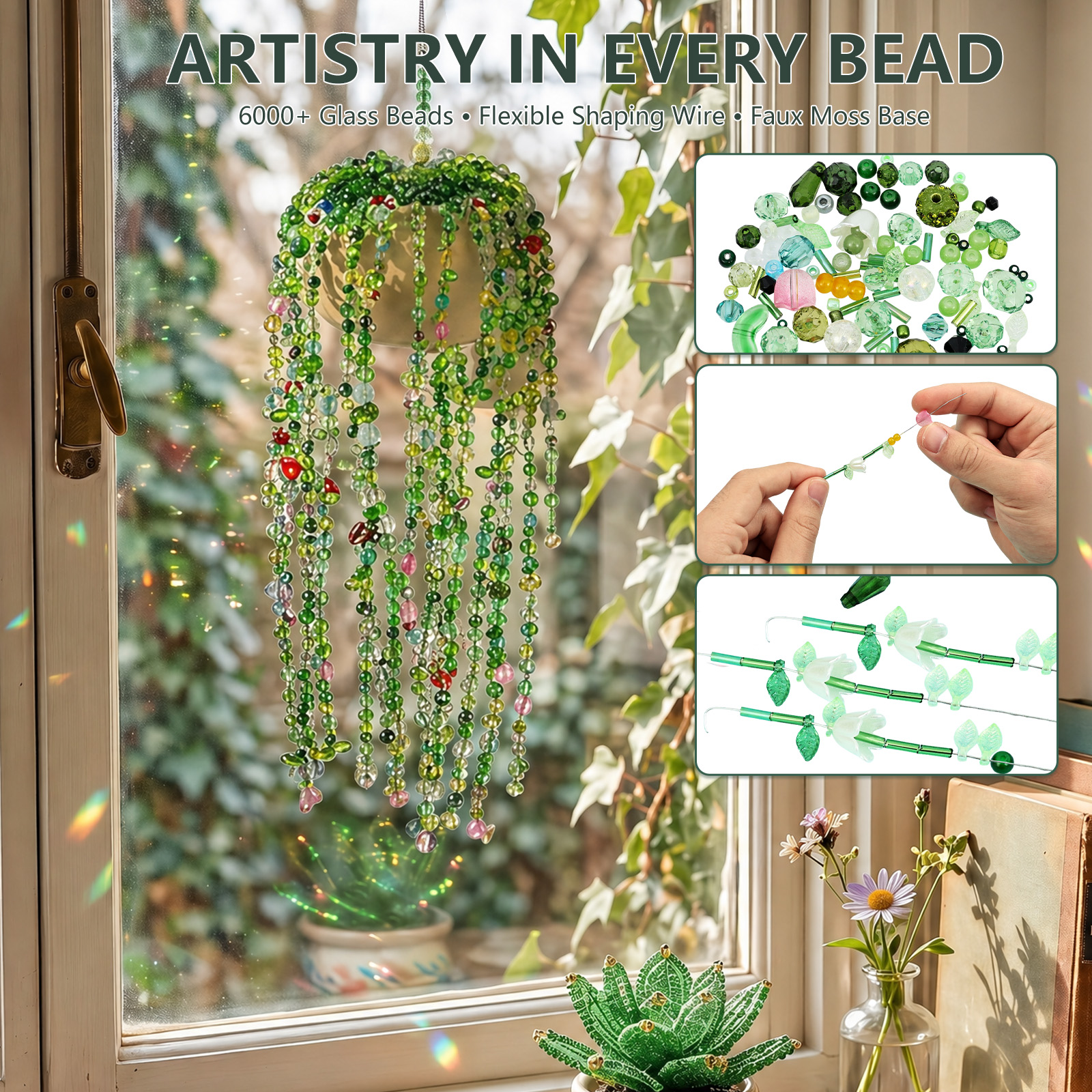 Beaded Plant Kit with Artifici - Jewelry Making Videos Tutorials ulasan dan harga
