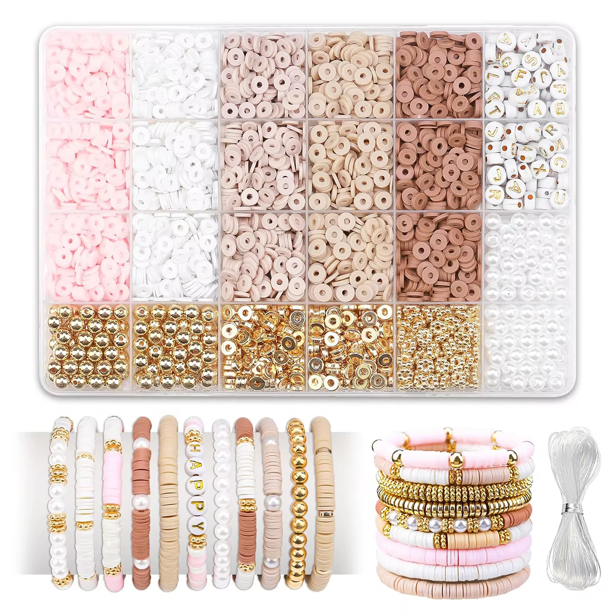 1970pcs light pink clay bead s - Jewelry Making Light ulasan dan harga