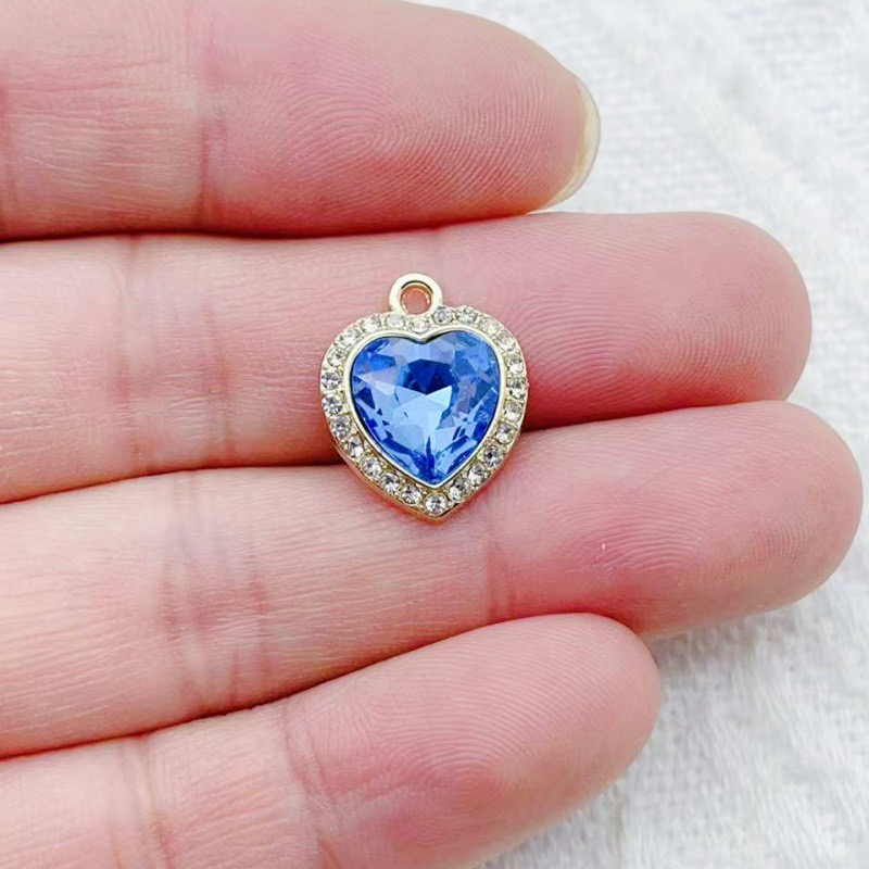 10pcs heart-shaped inlaid colo - Jewelry Making Factory ulasan dan harga