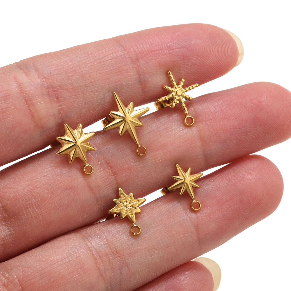 6pcs Stainless Steel Star Earr - Jewelry Making Soldering Kit ulasan dan harga