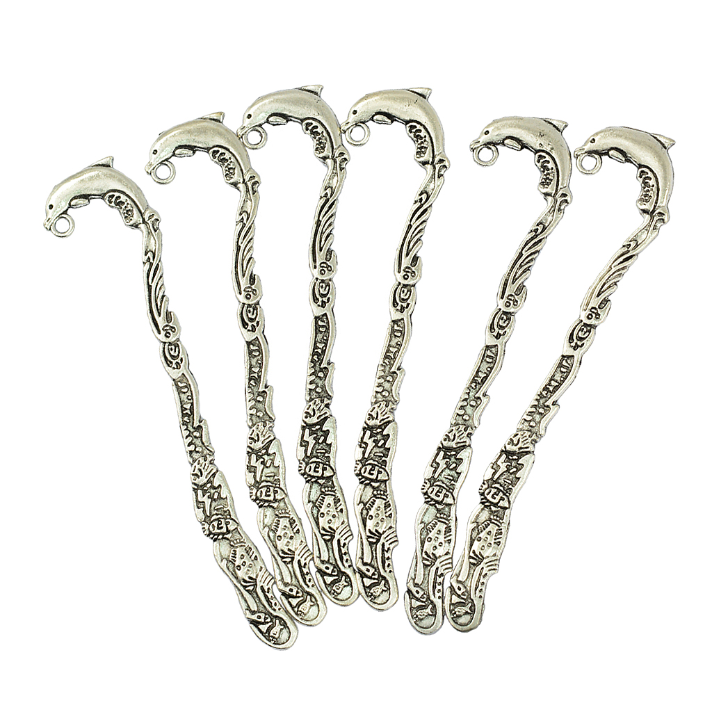 6Pcs Dolphin Pattern Alloy Boo - Jewelry Making Guide Book ulasan dan harga