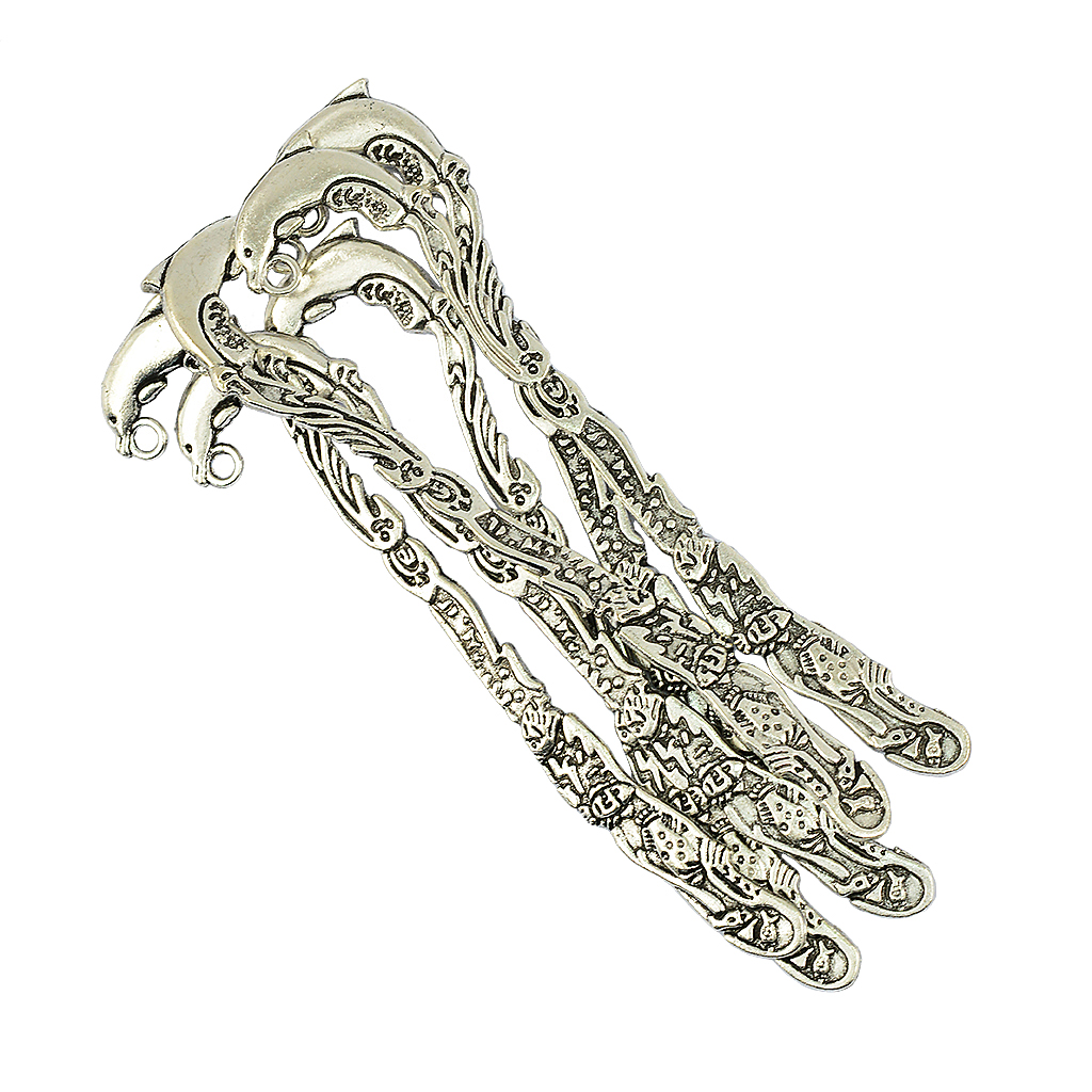 6Pcs Dolphin Pattern Alloy Boo - Jewelry Making Guide Book ulasan dan harga