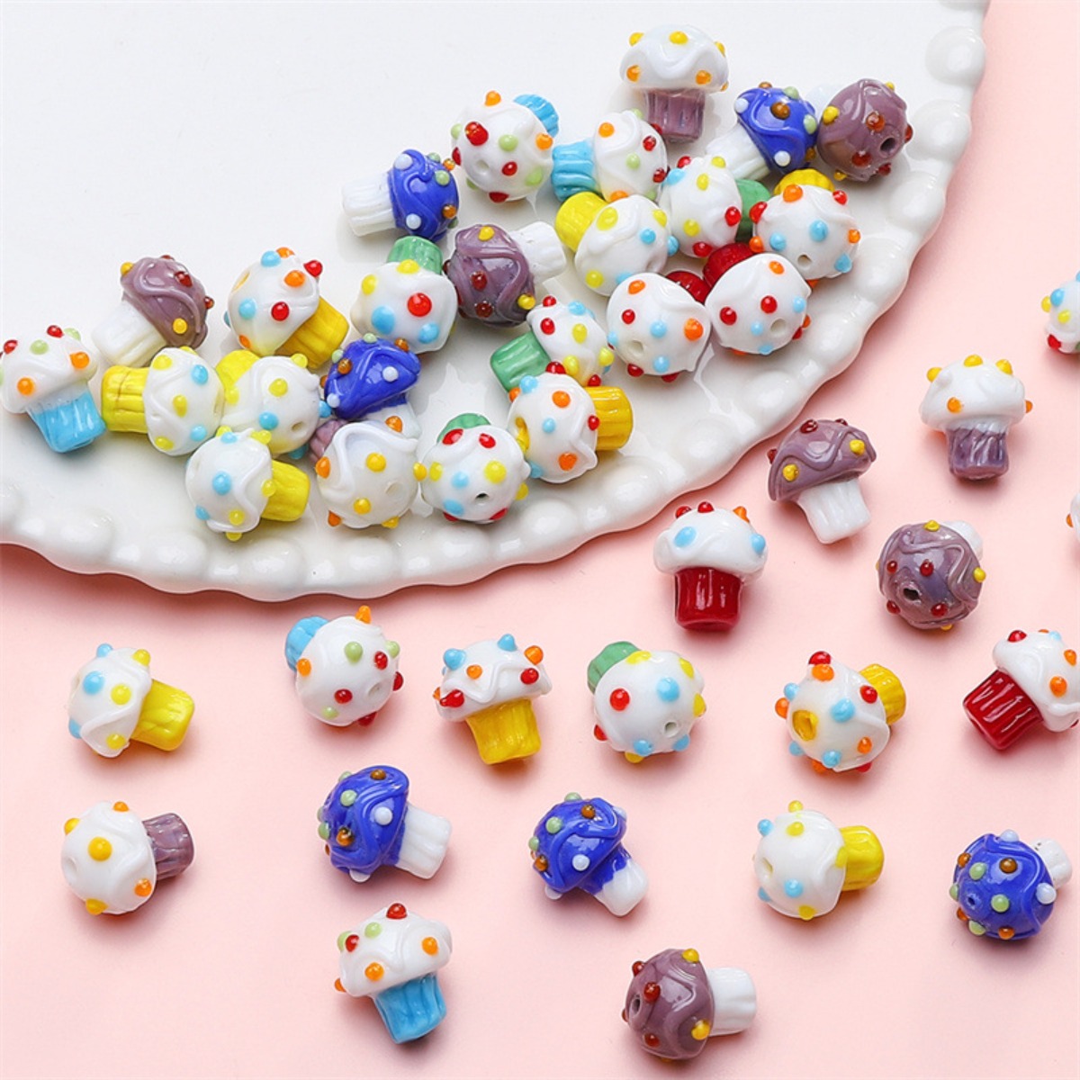 SW13 1Pcs 15mm Glass Beads Ice - Jewelry Making For Couples ulasan dan harga