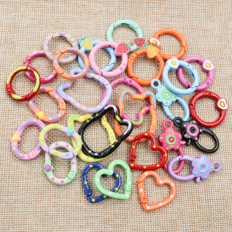 10pcs Random Colors Mix Heart  - Jump Ring Assorted ulasan dan harga