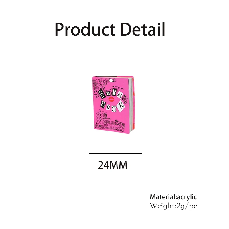 Pink Burn Book Acrylic Pendant - Jewelry Making Guide Book ulasan dan harga