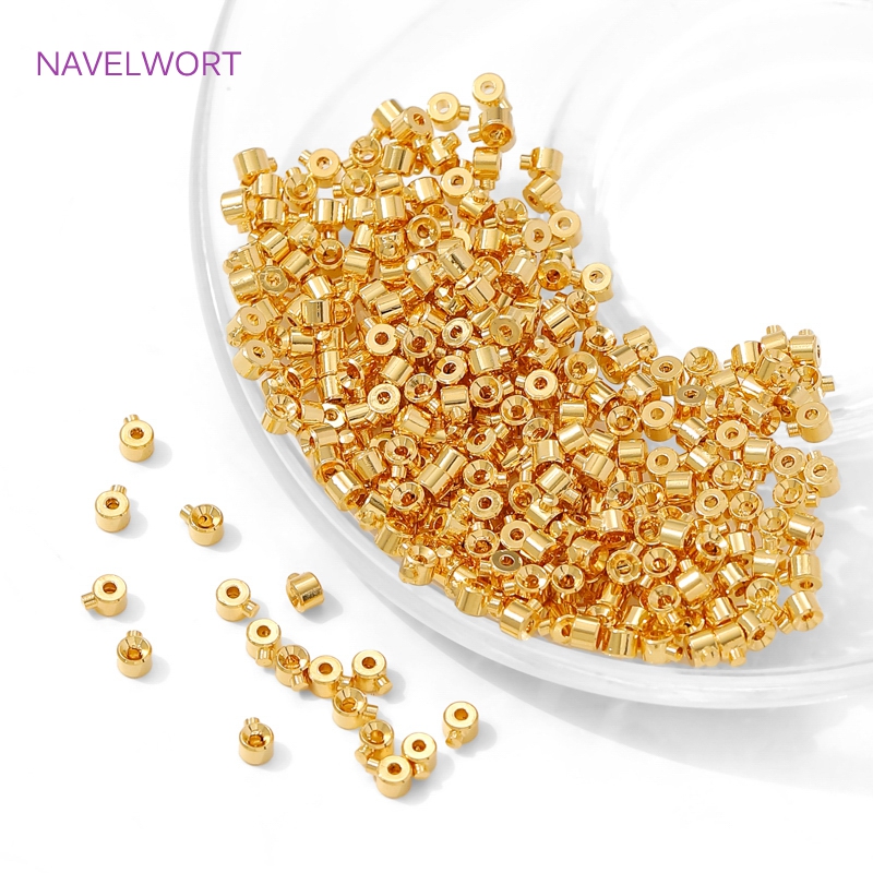 18K Gold Plated Round Crimp En - Jewelry Making Light ulasan dan harga