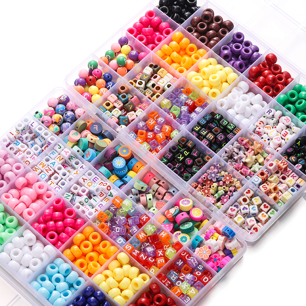 680pcs/Box Colorful Acrylic Po - Jewelry Making Basics ulasan dan harga