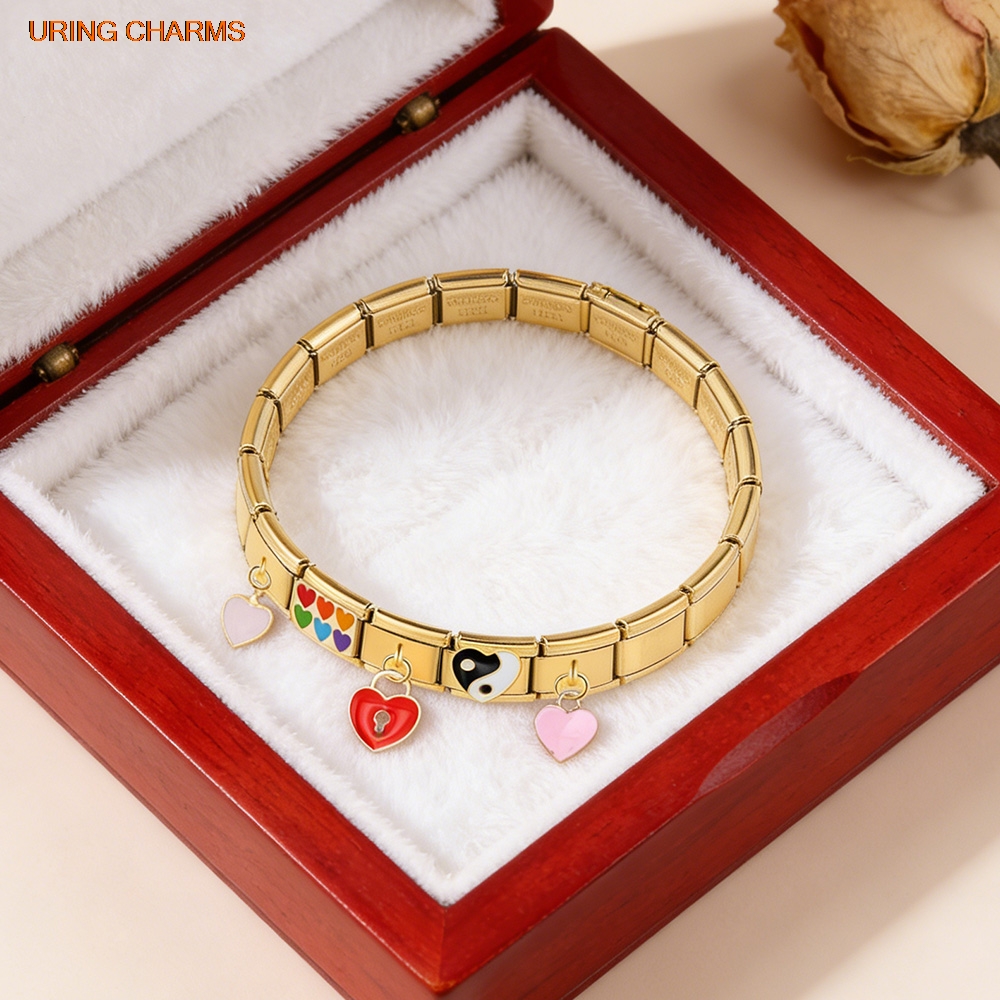 URING Elastic Charm Gold Color - Jewelry Making For Couples ulasan dan harga
