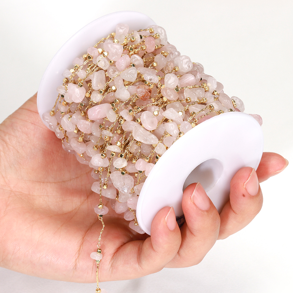 1meter Stone Chain Light Pink  - Jewelry Making Light ulasan dan harga