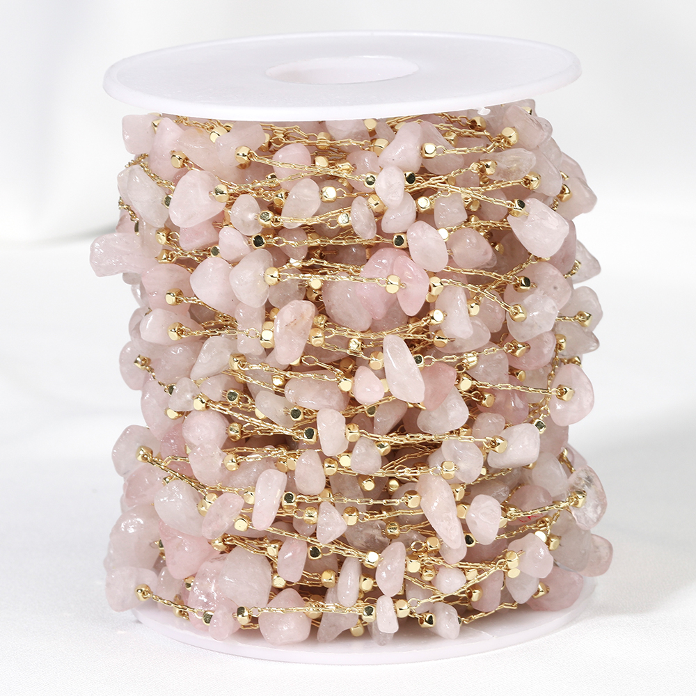 1meter Stone Chain Light Pink  - Jewelry Making Light ulasan dan harga