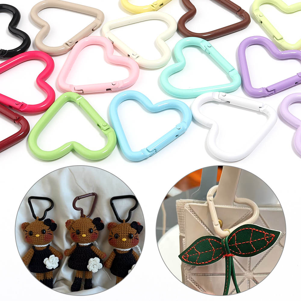 5pcs Colorful Heart-shaped Alu - Jewelry Making Basics ulasan dan harga