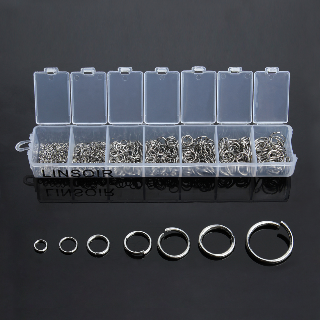1Box 3-10mm Mixed Stainless St - Jump Ring Assorted ulasan dan harga