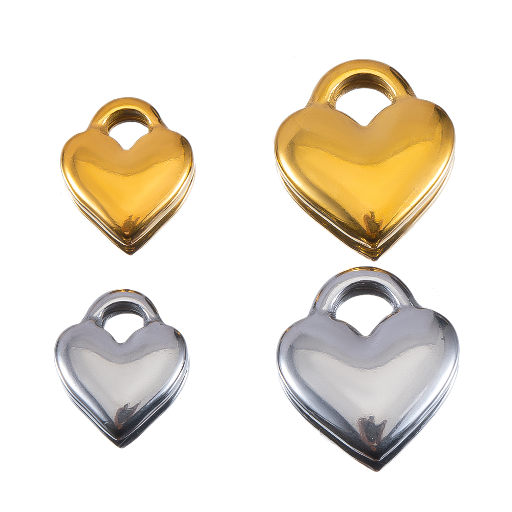 5pcs Glossy Heart Lock Charm S - Jewelry Making For Couples ulasan dan harga