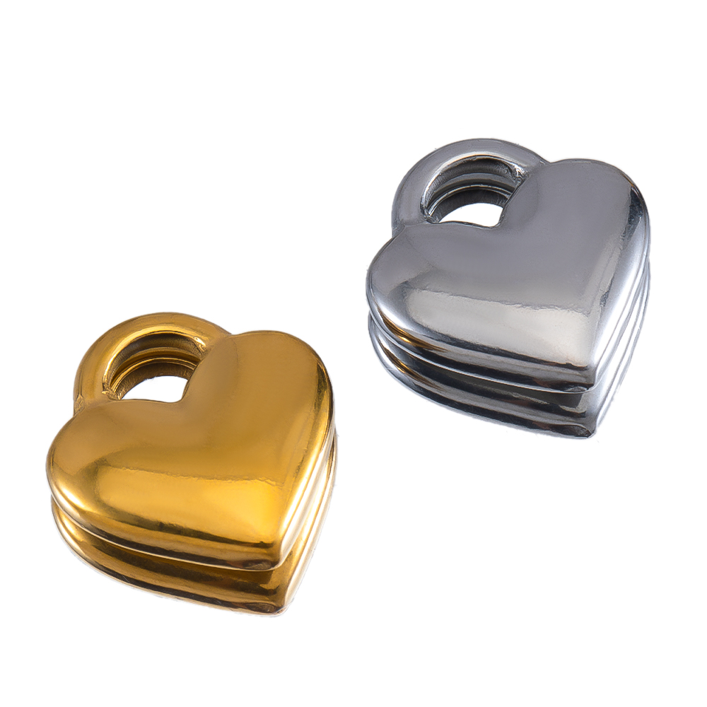5pcs Glossy Heart Lock Charm S - Jewelry Making For Couples ulasan dan harga