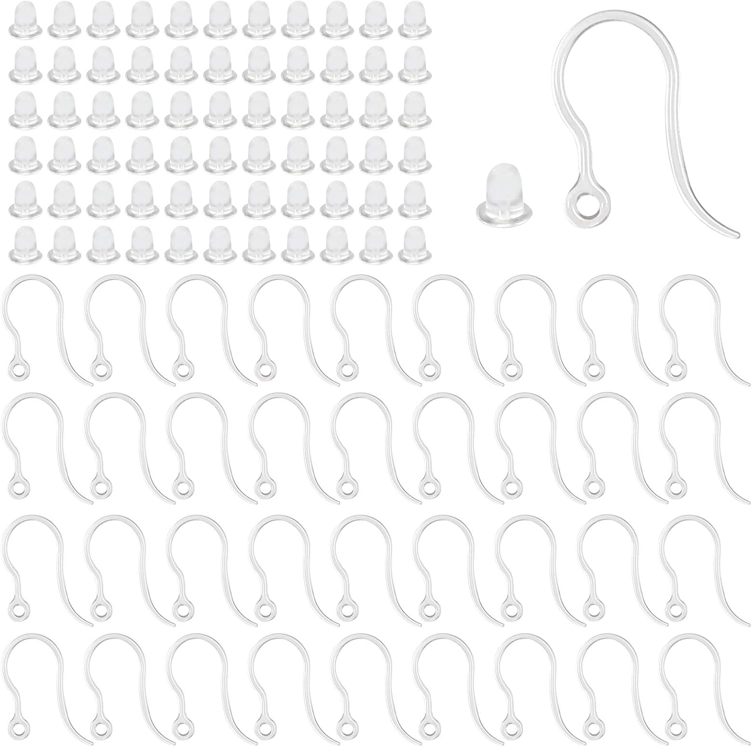 40pcs Clear Plastic Earring Ho - Jewelry Making Factory ulasan dan harga
