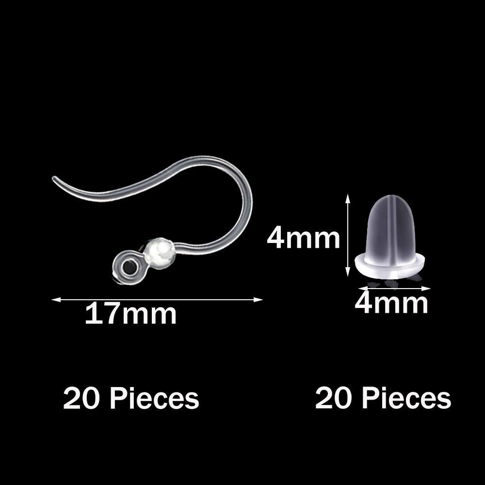 40pcs Clear Plastic Earring Ho - Jewelry Making Factory ulasan dan harga