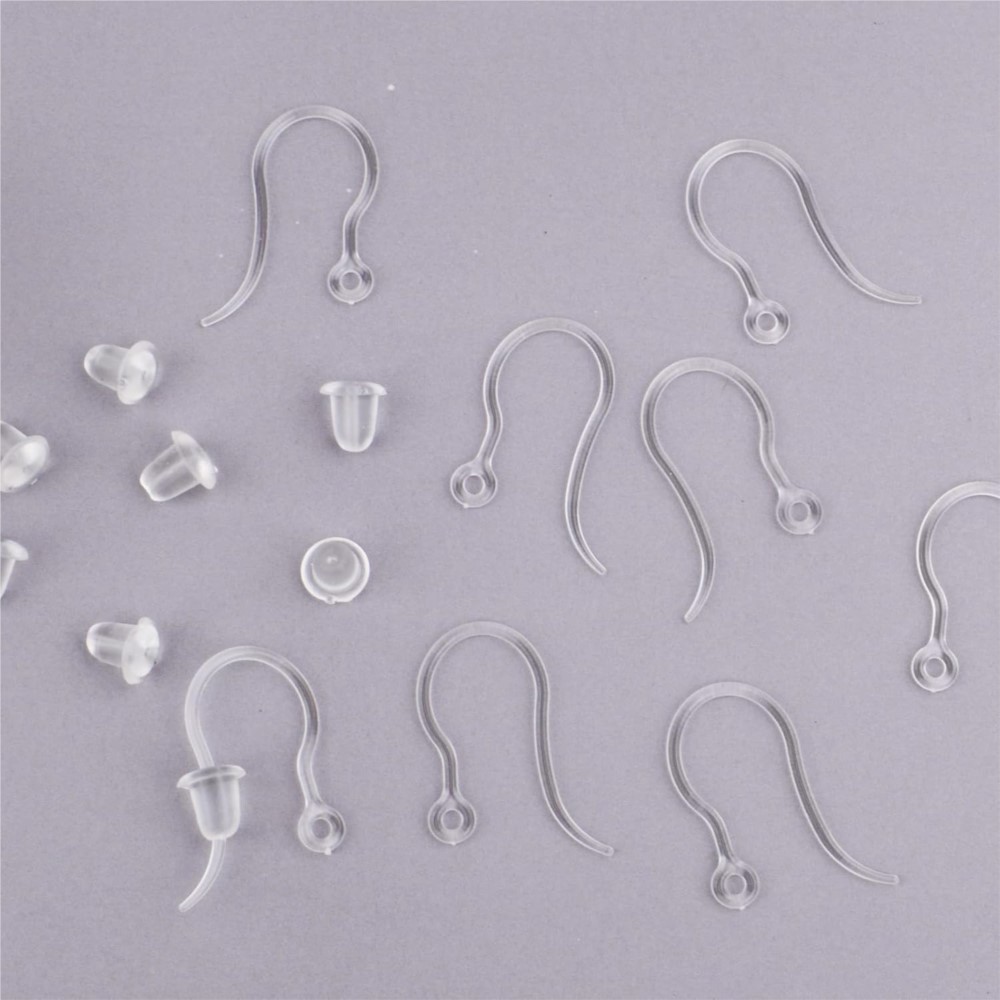 40pcs Clear Plastic Earring Ho - Jewelry Making Factory ulasan dan harga