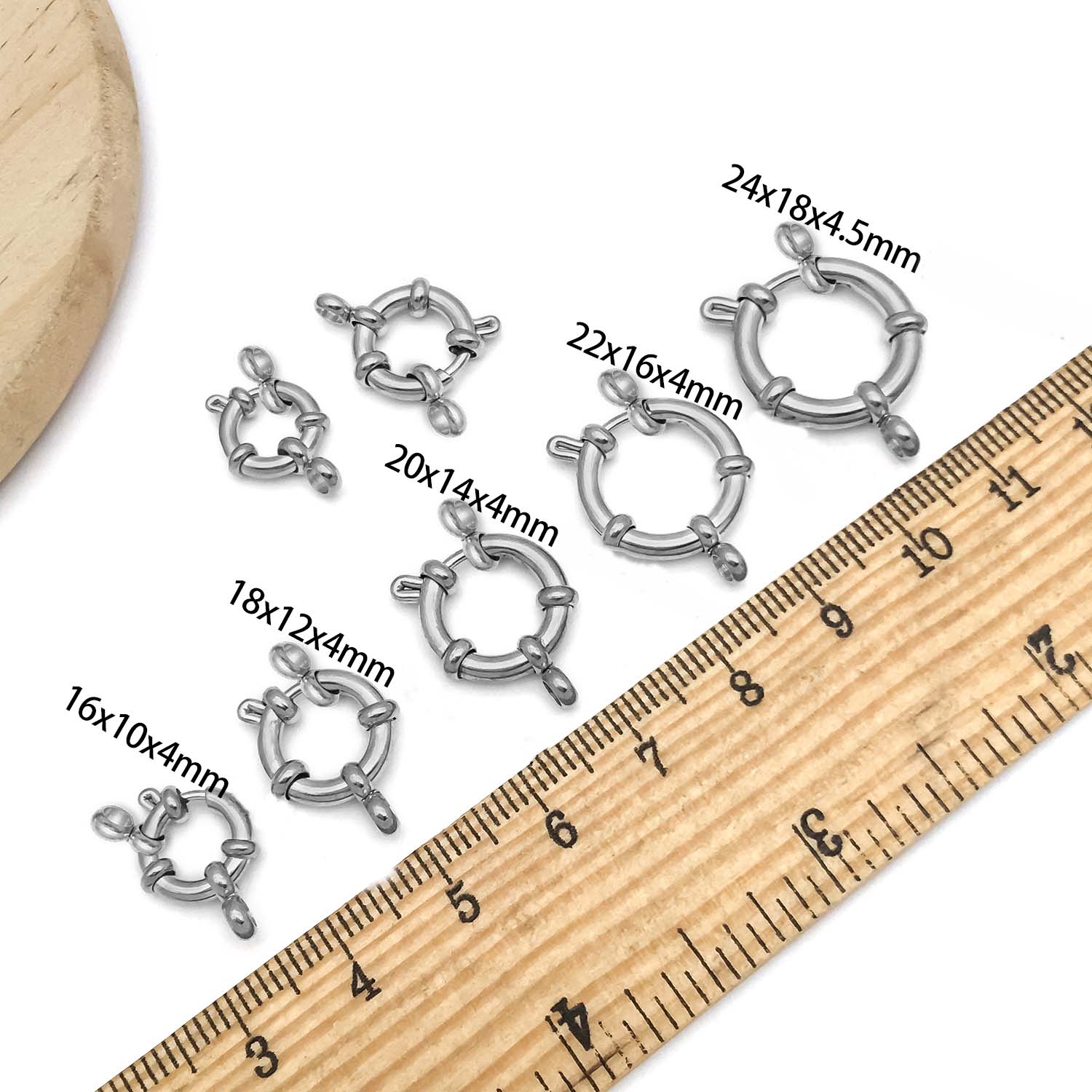 2pcs Stainless Steel Round Cla - Jewelry Making Factory ulasan dan harga