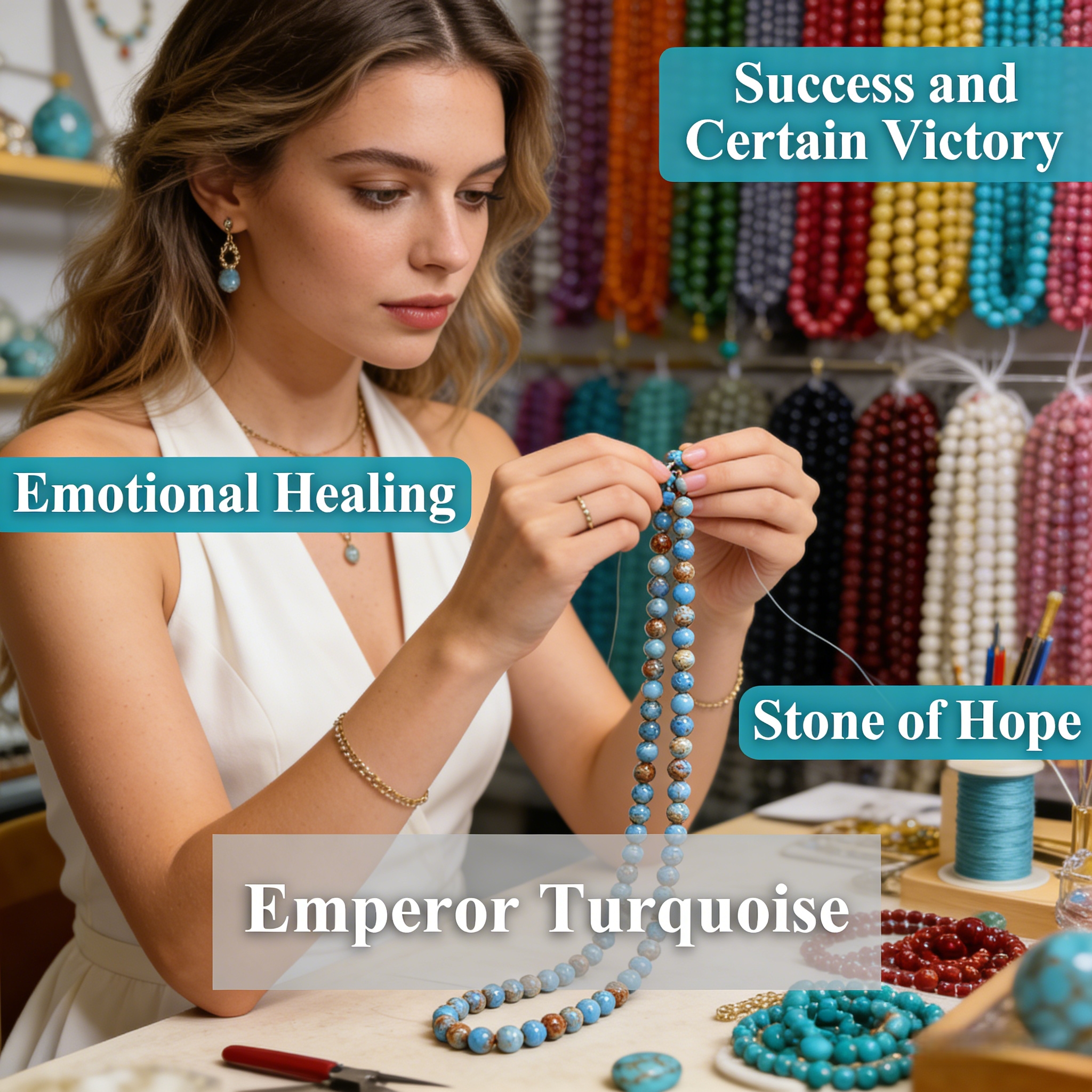Light Blue Emperor Turquoise B - Jewelry Making Light ulasan dan harga