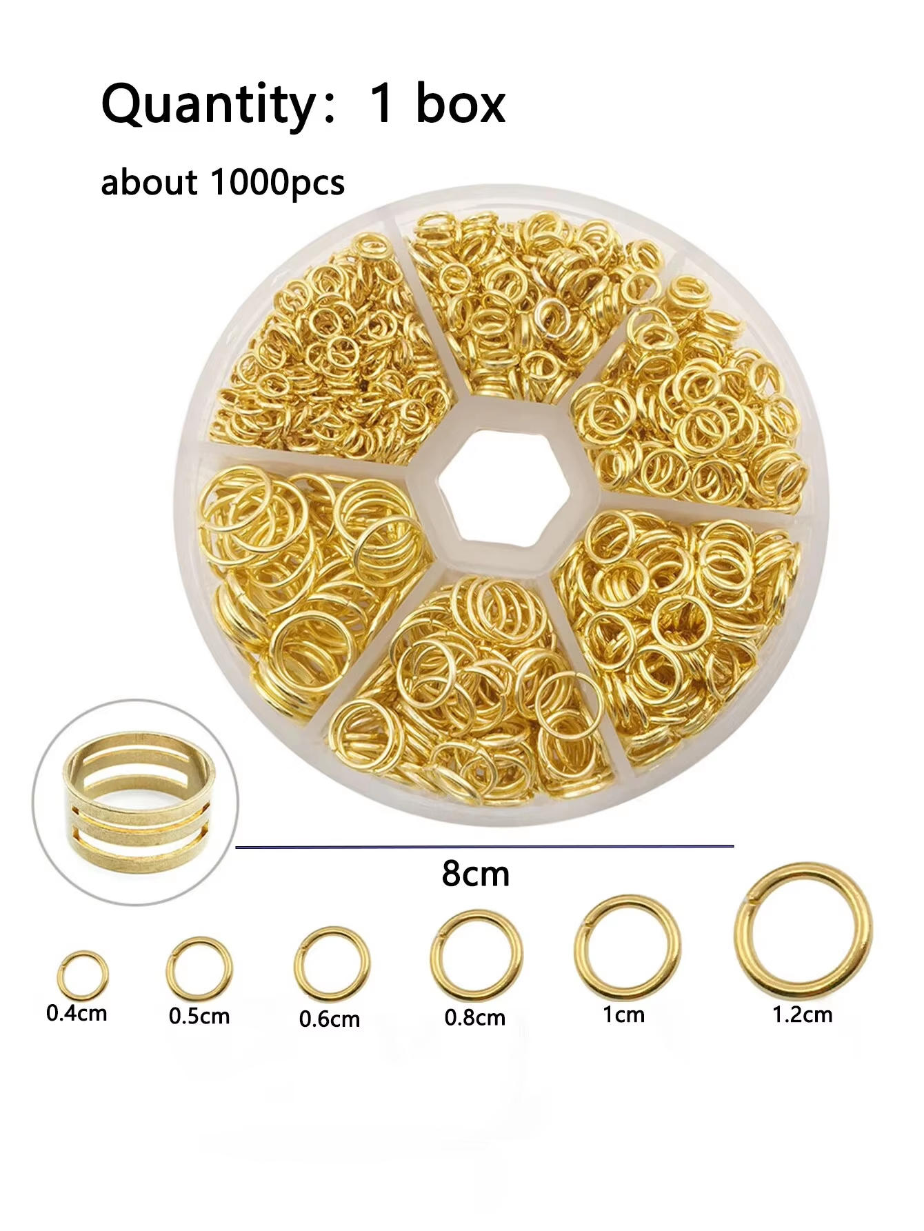 Mixed 6 Sizes Open Jump Rings, - Jump Ring Assorted ulasan dan harga