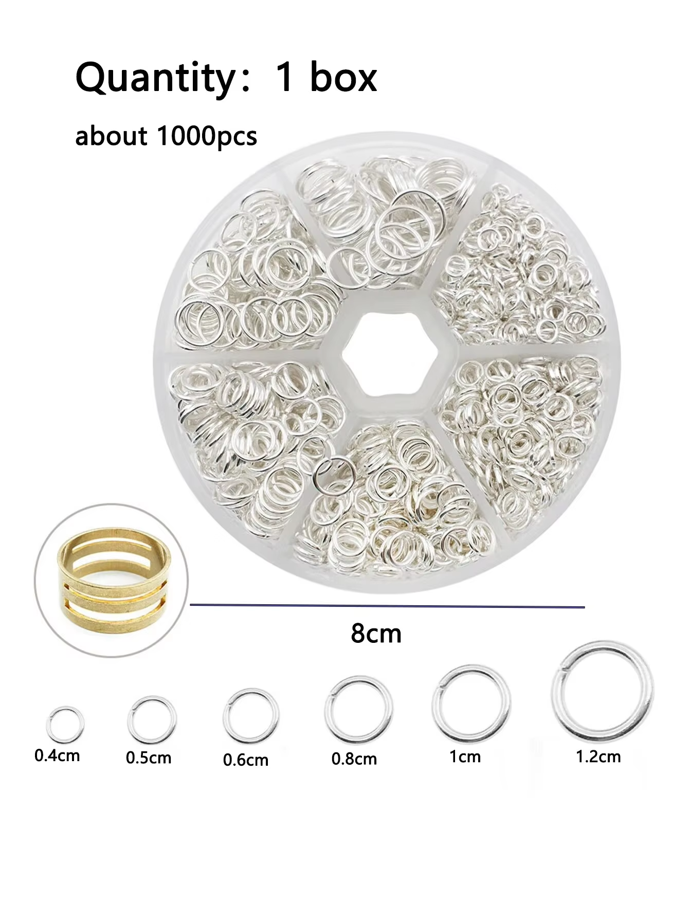 Mixed 6 Sizes Open Jump Rings, - Jump Ring Assorted ulasan dan harga