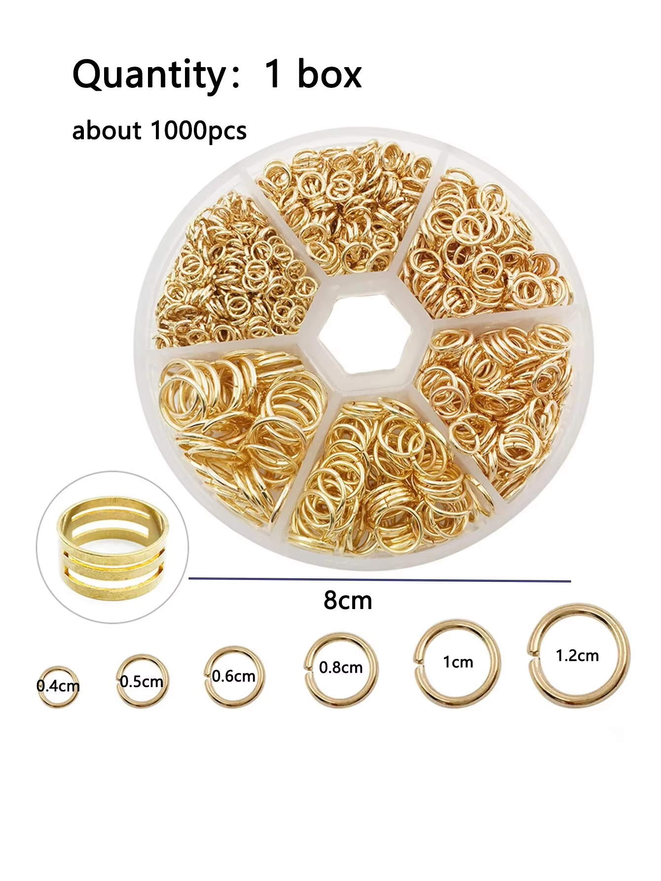 Mixed 6 Sizes Open Jump Rings, - Jump Ring Assorted ulasan dan harga