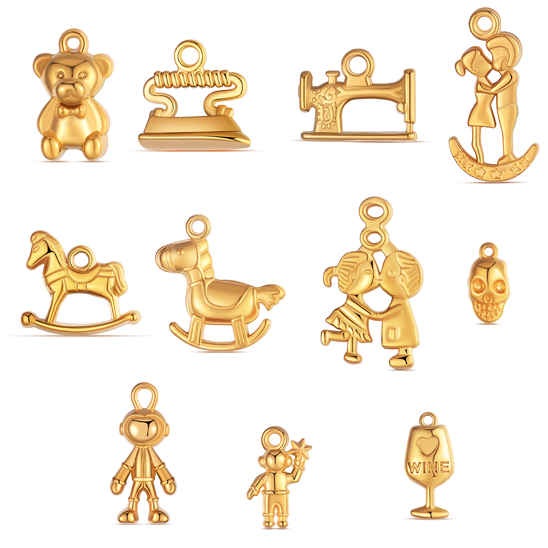 2Pcs Stainless Steel Bear Rock - Jewelry Making For Couples ulasan dan harga
