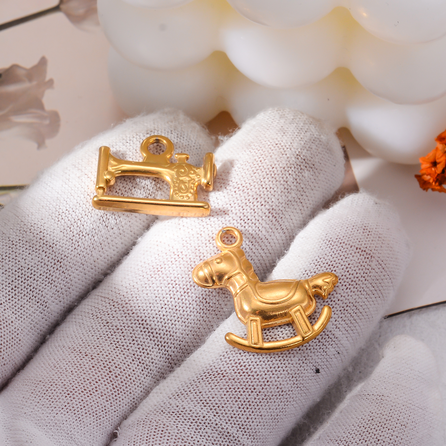2Pcs Stainless Steel Bear Rock - Jewelry Making For Couples ulasan dan harga