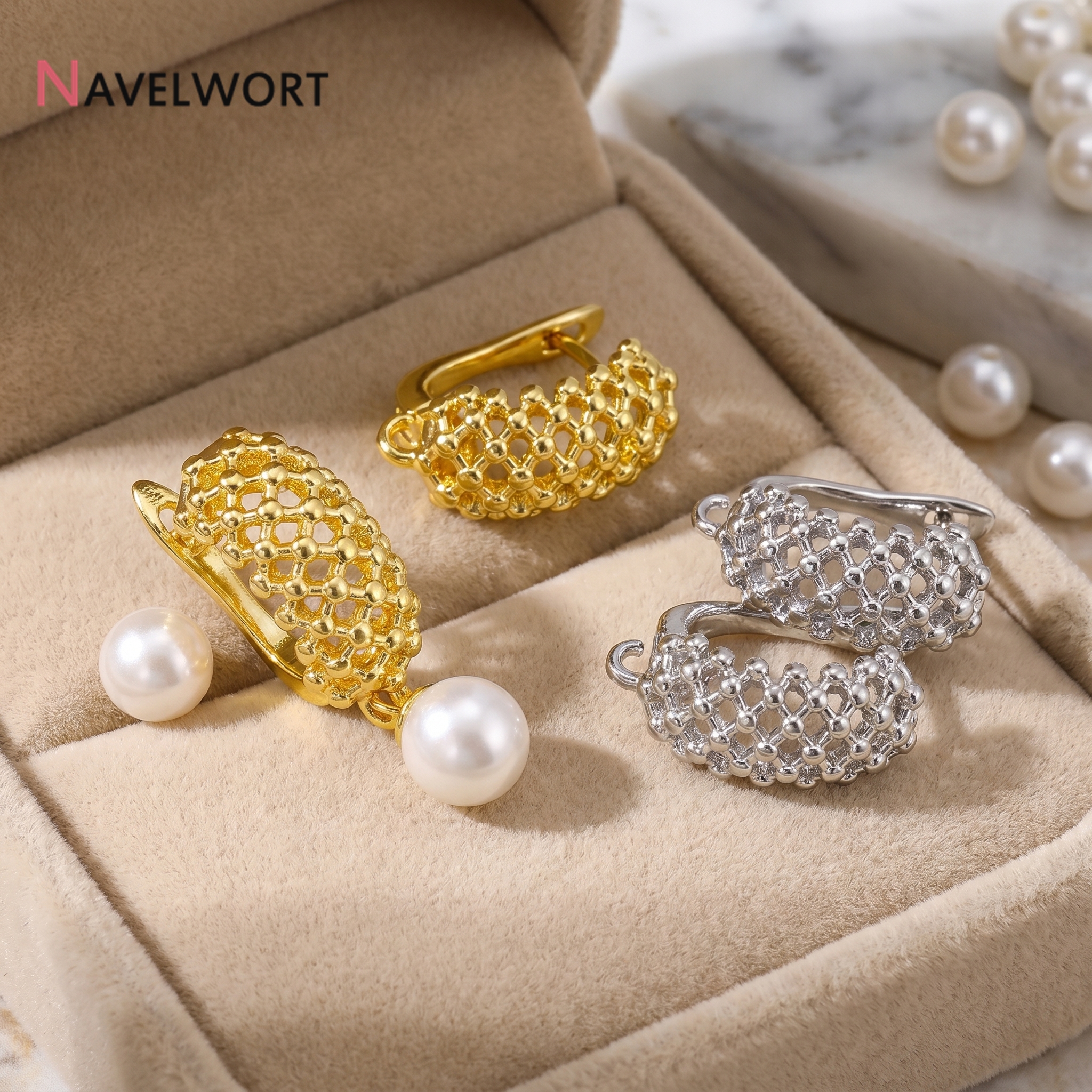 18K Gold Plated Brass  Hollow  - Jewelry Making Factory ulasan dan harga