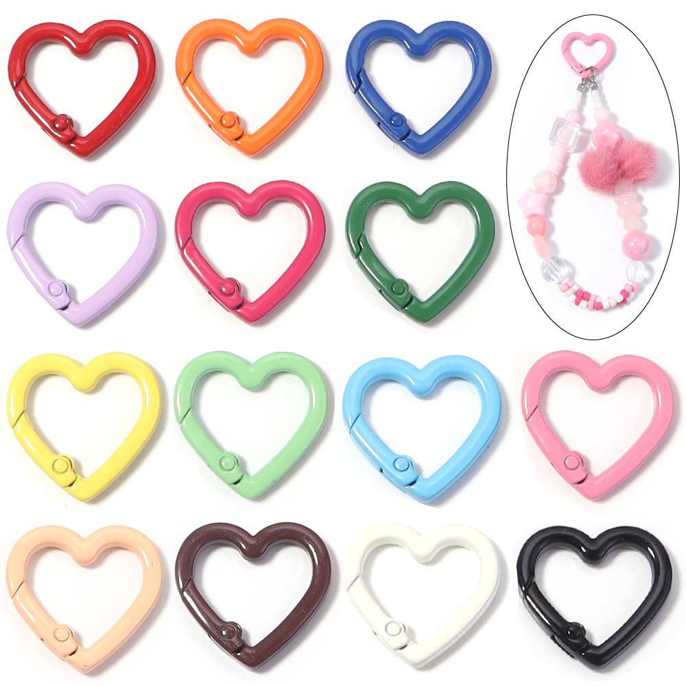 5pcs Alloy Heart Spring Clasps - Jewelry Making Factory ulasan dan harga