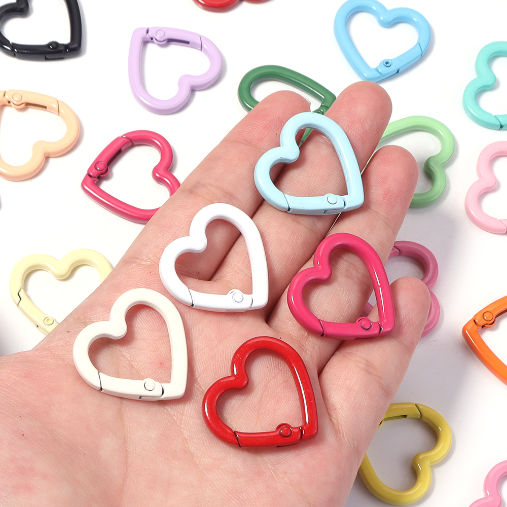 5pcs Alloy Heart Spring Clasps - Jewelry Making Factory ulasan dan harga