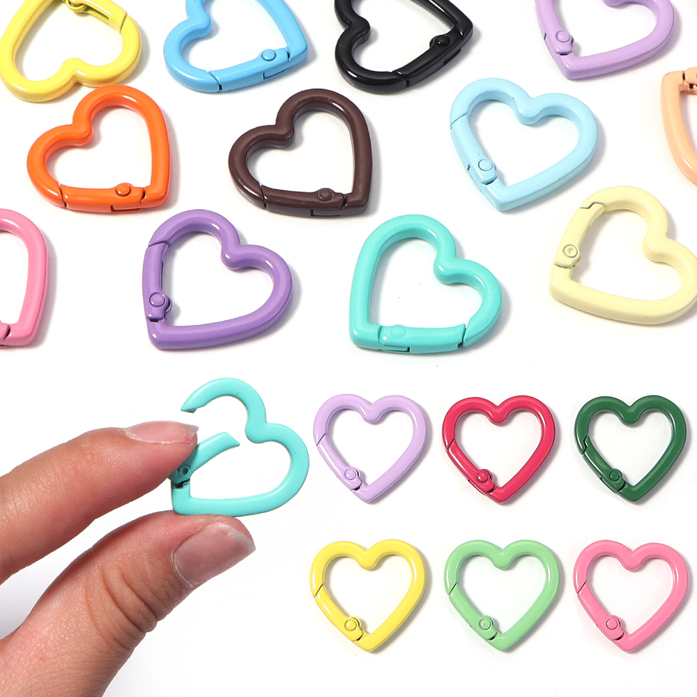5pcs Alloy Heart Spring Clasps - Jewelry Making Factory ulasan dan harga