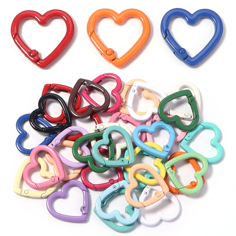 5pcs Alloy Heart Spring Clasps - Jewelry Making Factory ulasan dan harga