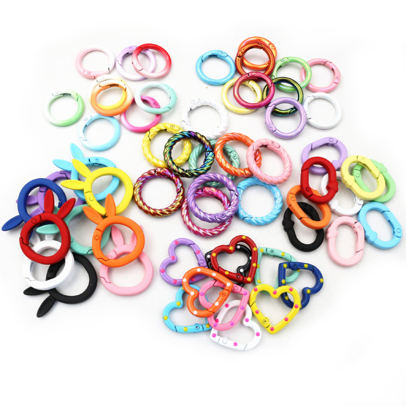 10pcs Random Colors Mix Heart  - Jump Ring Assorted ulasan dan harga