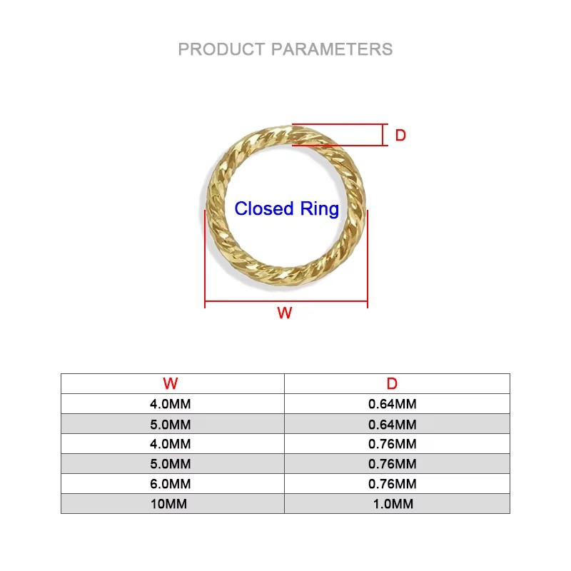 14K Gold Filled Sparkle Closed - Jump Ring Assorted ulasan dan harga